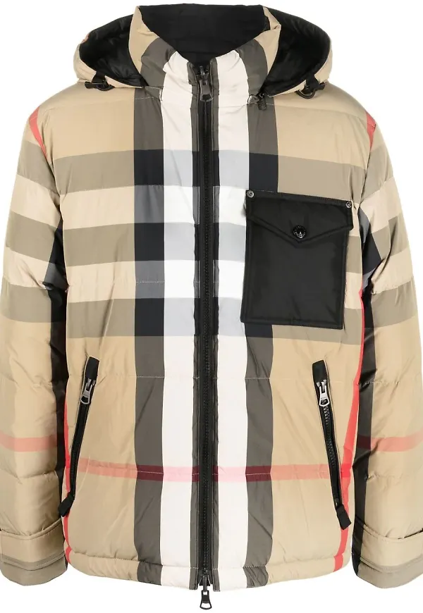 Burberry rutig vadderad jacka - Neutral