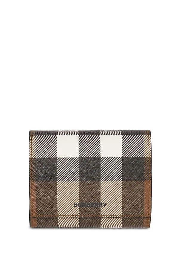 Burberry rutig vikt plånbok - Brun