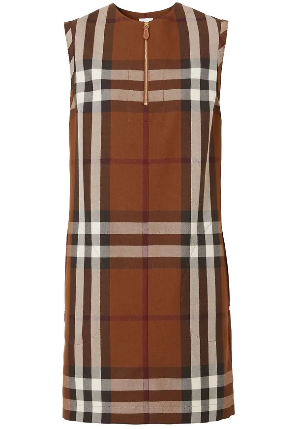 Burberry rutig ärmlös klänning - Brun