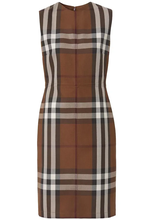 Burberry rutig ärmlös klänning - Brun