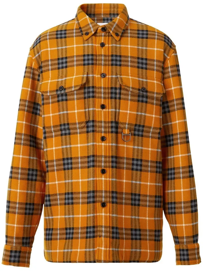 Burberry rutig överskjorta med huva - Gul