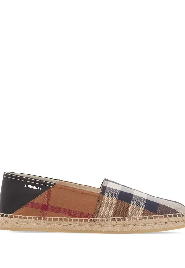 Burberry rutiga espadrillos - Brun