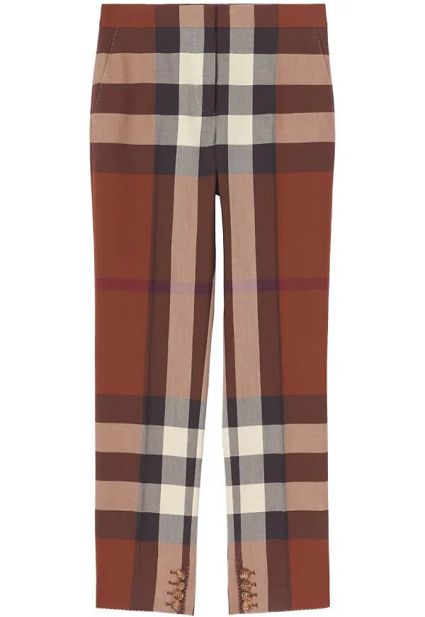 Burberry rutiga finbyxor - Brun