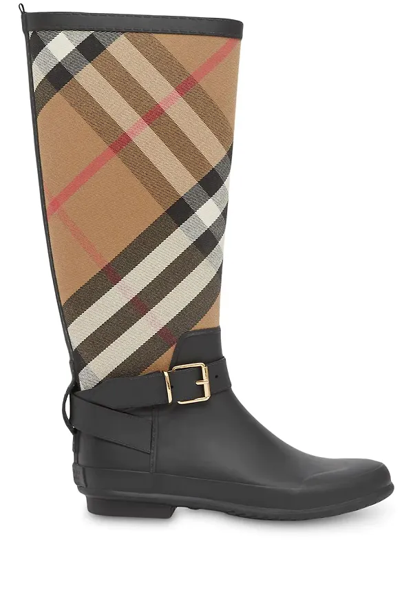 Burberry rutiga gummistövlar - Svart