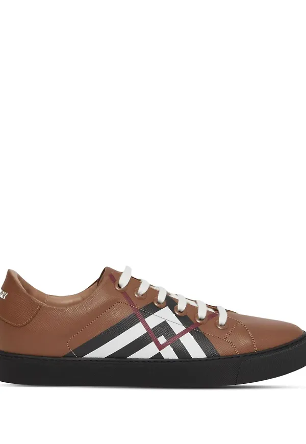 Burberry rutiga låga sneakers - Brun