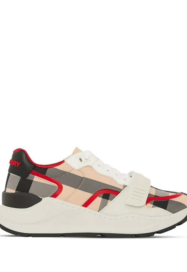 Burberry rutiga låga sneakers - Neutral