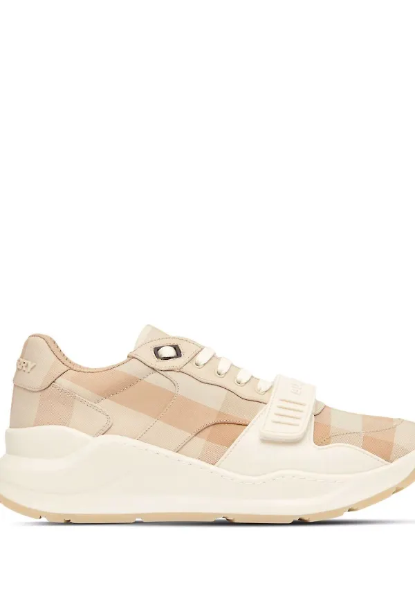 Burberry rutiga låga sneakers - Neutral