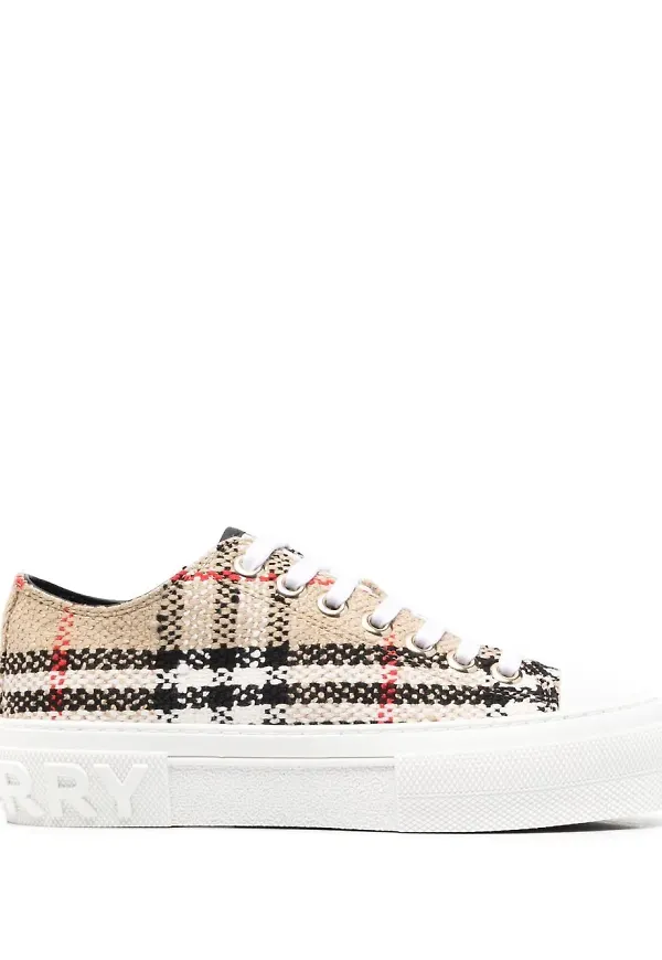 Burberry rutiga låga sneakers - Neutral