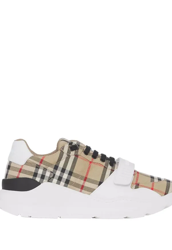 Burberry rutiga låga sneakers - Neutral