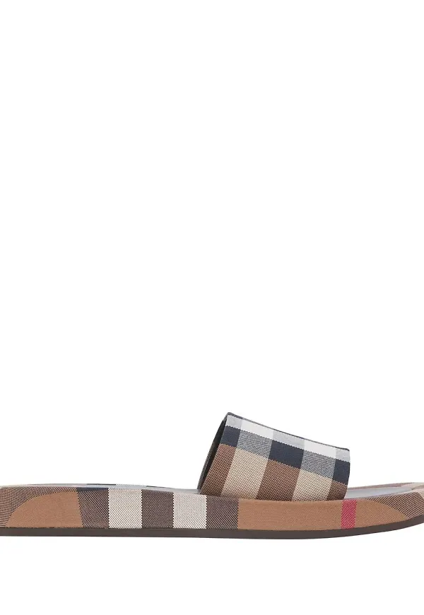 Burberry rutiga tofflor - Brun