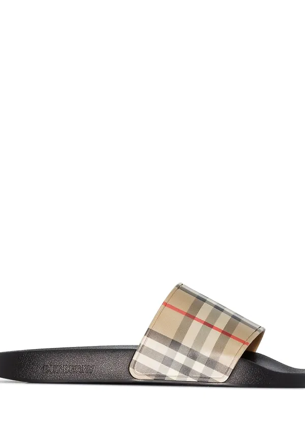 Burberry rutiga tofflor - Brun