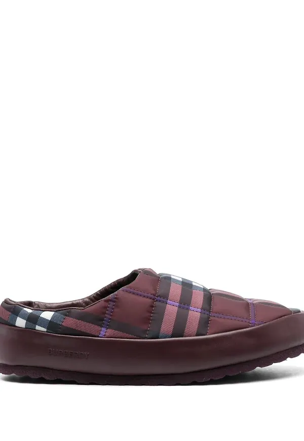 Burberry rutiga tofflor - Brun