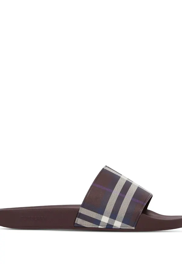 Burberry rutiga tofflor - Brun