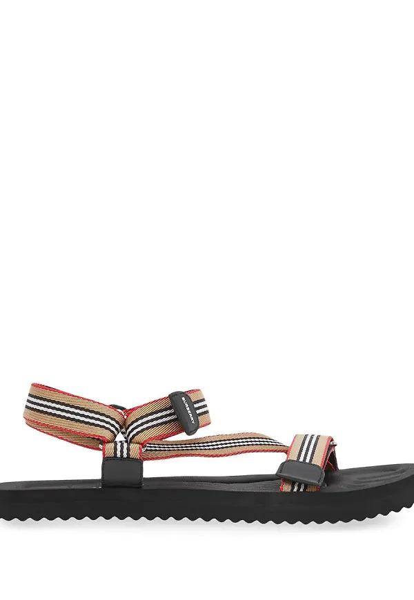 Burberry sandaler med ikoniska ränder - Svart