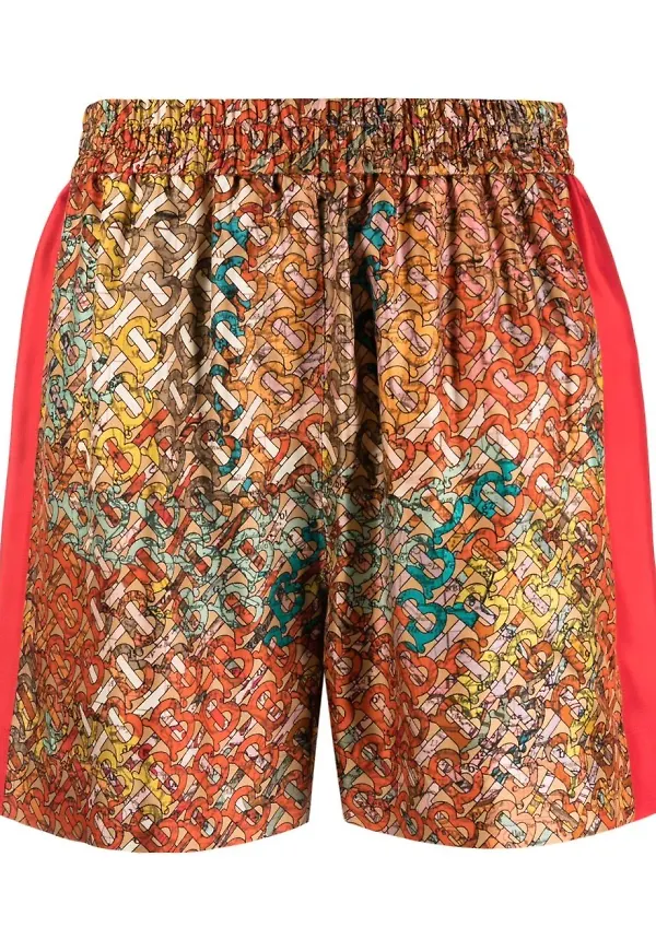 Burberry shorts med monogram - Röd