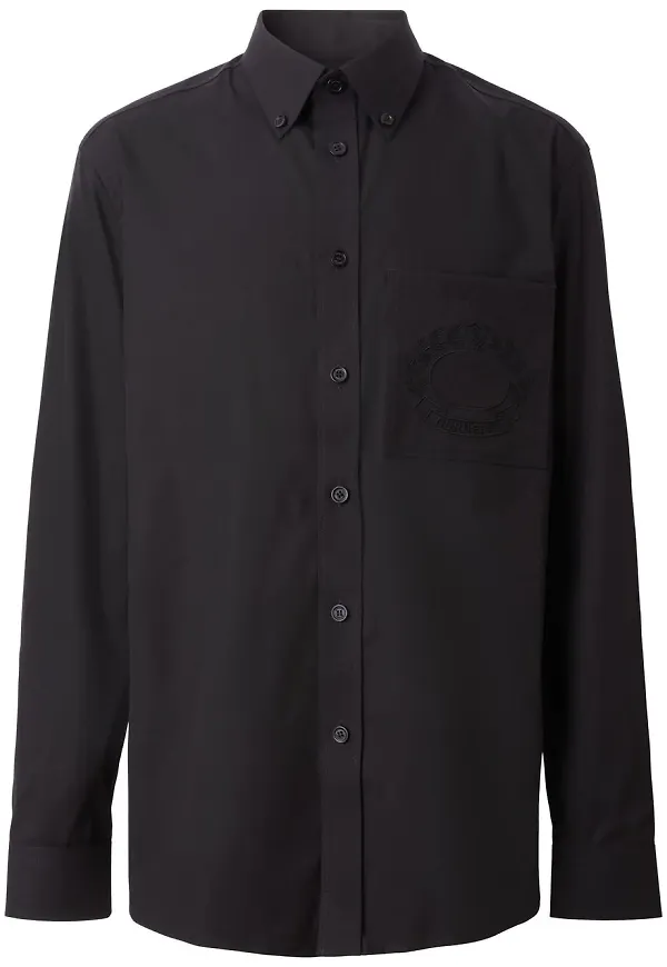 Burberry skjorta med broderat vapen - Svart
