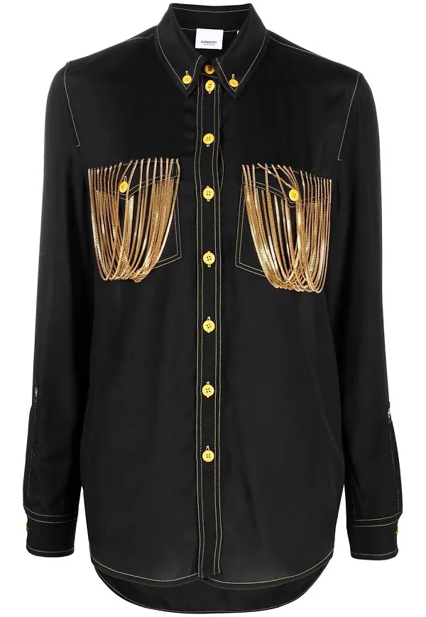 Burberry skjorta med ficka - Svart
