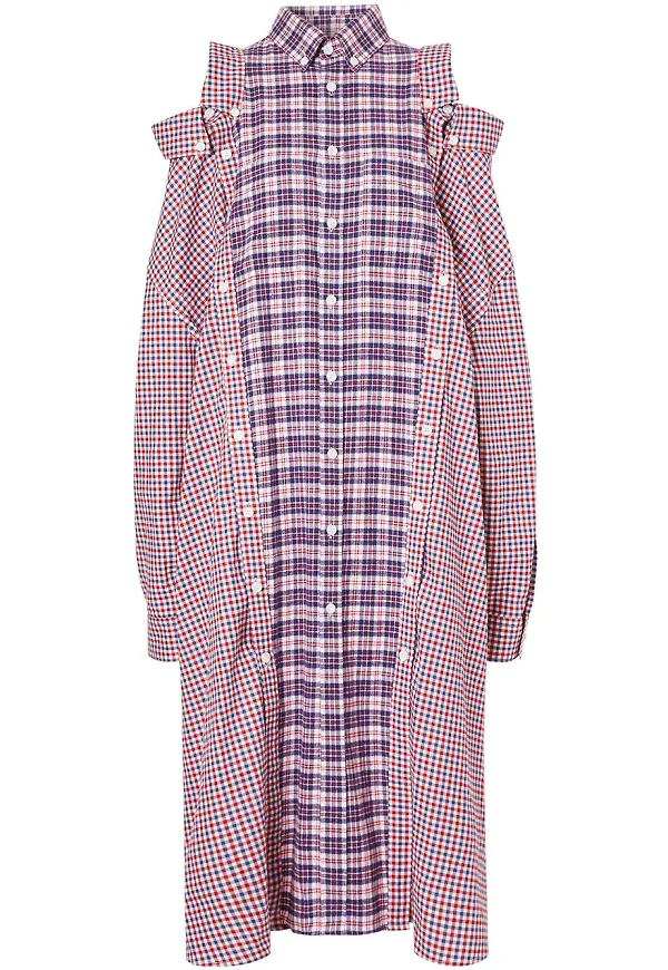 Burberry skjortklänning med kontrastdetalj - Röd