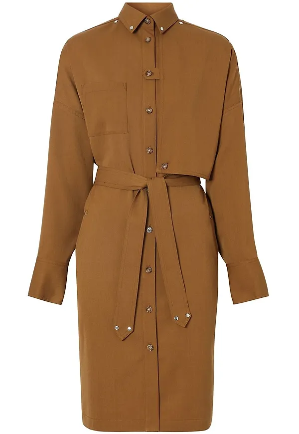Burberry skjortklänning med skärp - Brun