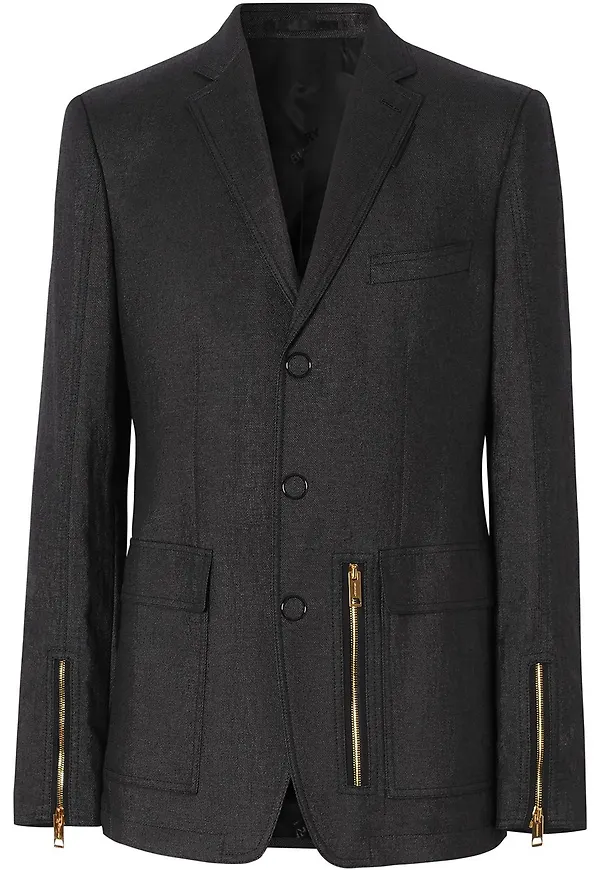 Burberry skräddad blazer med dragkedja - Svart