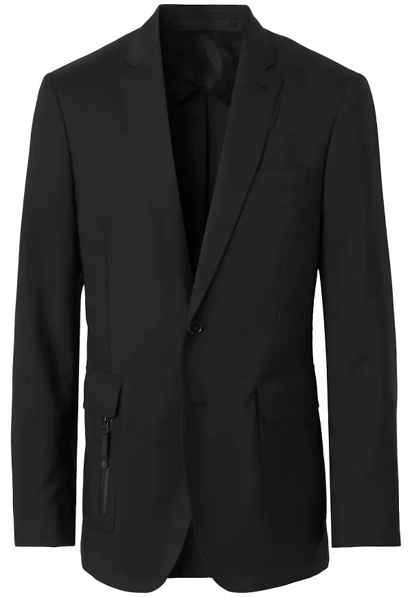 Burberry slim-fit zip detail tailored jacket - Svart