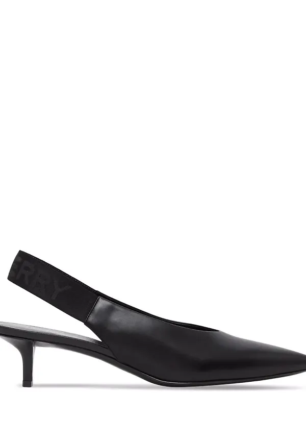 Burberry slingback-pumps med spetsig tå - Svart