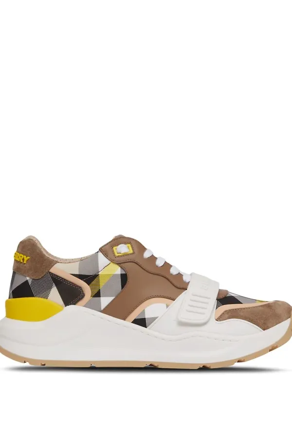 Burberry sneakers med rutig panel - Brun
