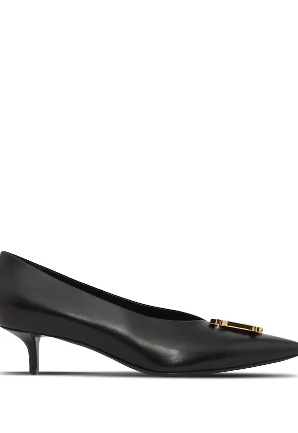 Burberry spetsiga pump med monogram - Svart