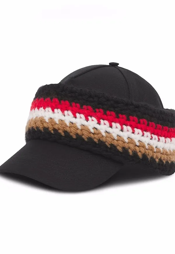 Burberry stickad basebollkeps - Svart