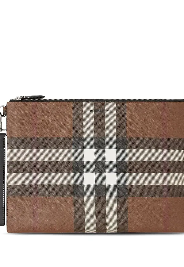 Burberry stor rutig pouch - Brun