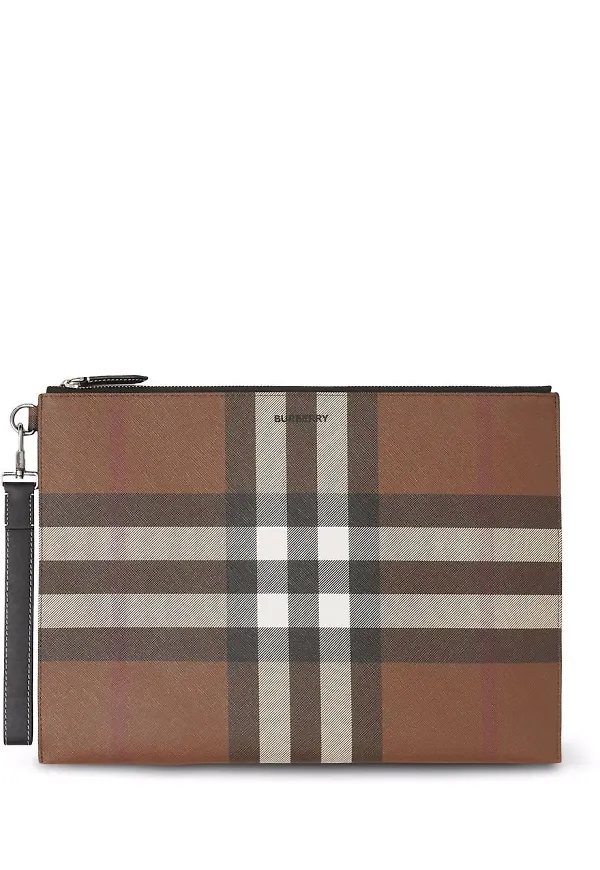 Burberry stor rutig pouch - Brun