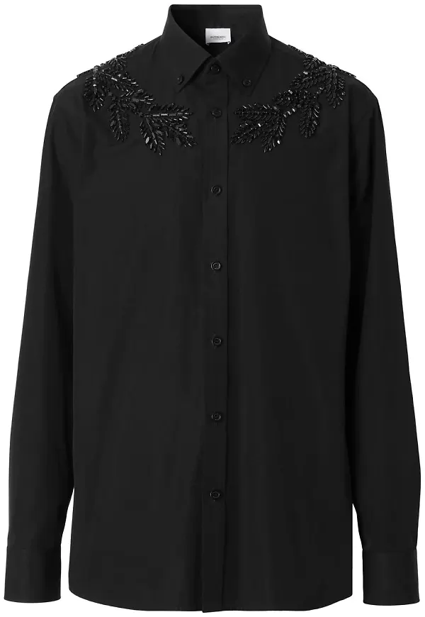 Burberry strassprydd skjorta - Svart