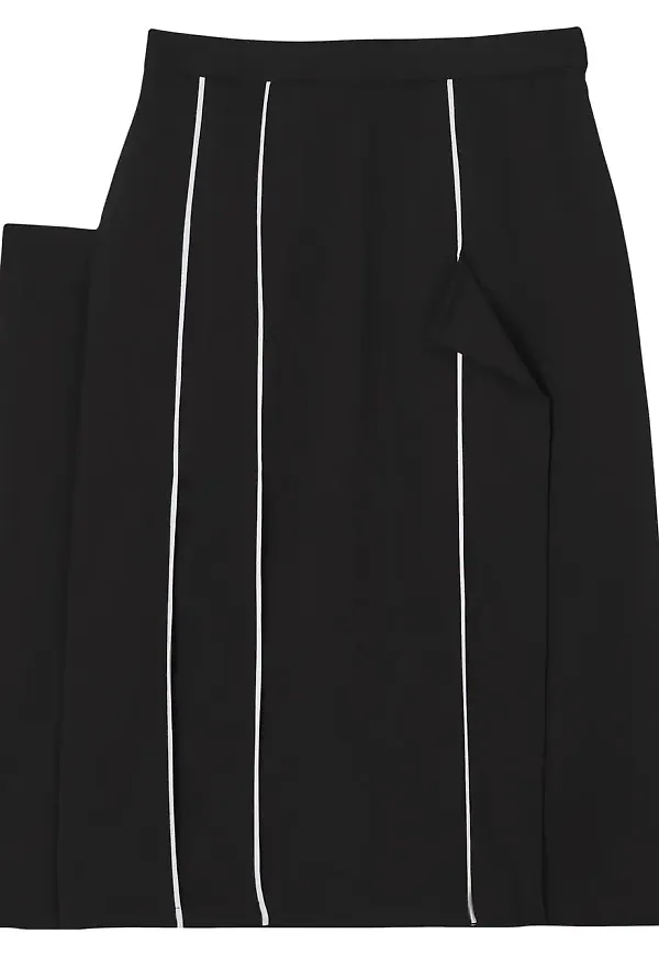 Burberry stretchig kjol med rulå - Svart