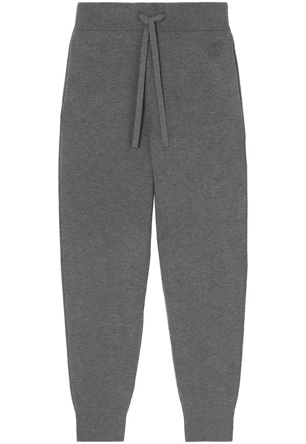 Burberry sweatpants med broderat monogram - Grå