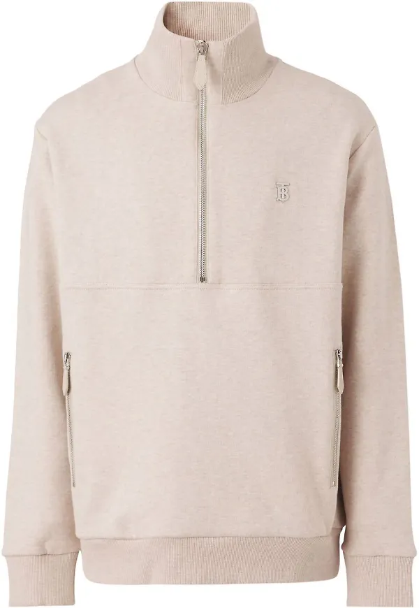 Burberry sweatshirt med halv dragkedja - Neutral