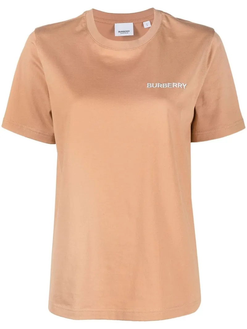 Burberry t-shirt med broderad logotyp - Neutral