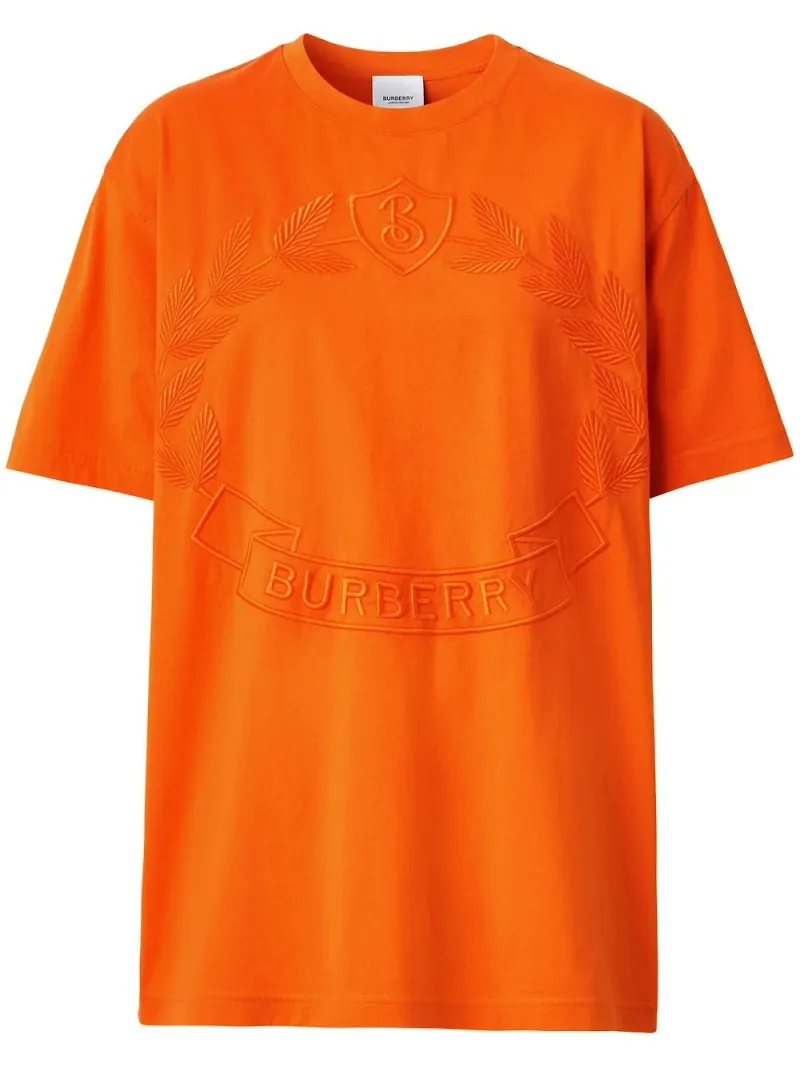Burberry t-shirt med broderad logotyp - Orange
