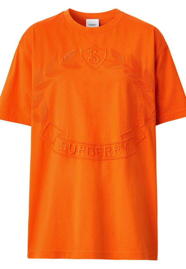 Burberry t-shirt med broderad logotyp - Orange
