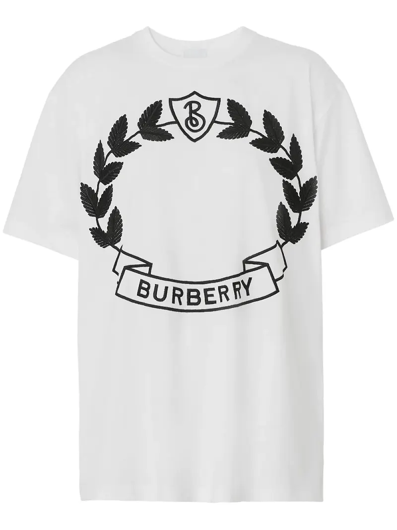 Burberry t-shirt med broderad logotyp - Vit