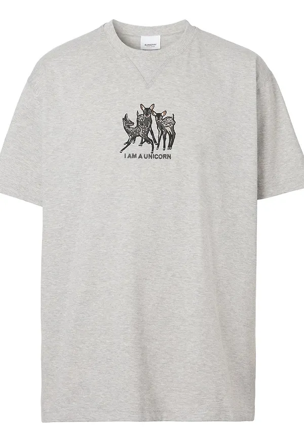 Burberry t-shirt med brodyr - Grå