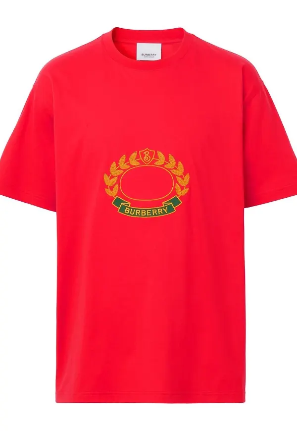 Burberry t-shirt med brodyr - Röd