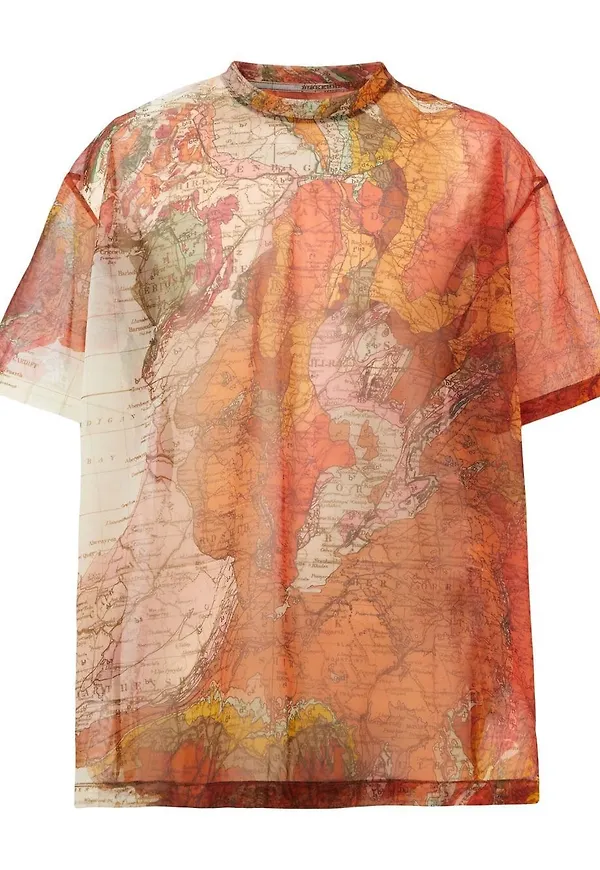 Burberry t-shirt med karttryck - Orange