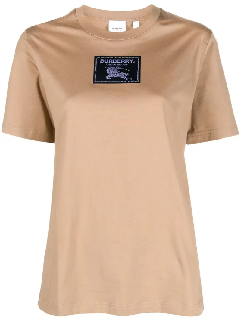 Burberry t-shirt med logotypmärke - Brun