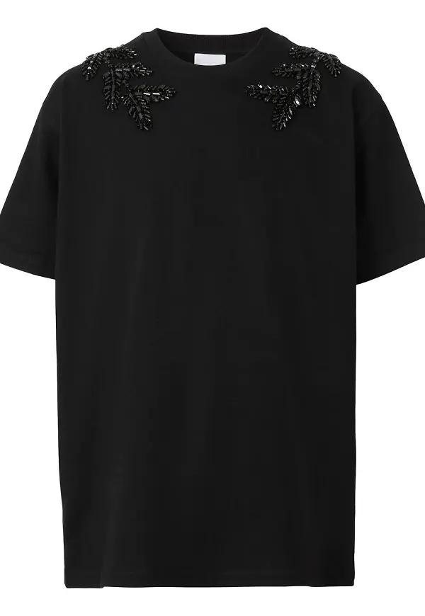 Burberry t-shirt med löv - Svart