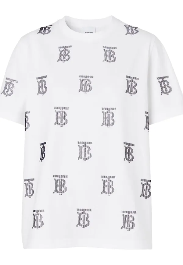 Burberry t-shirt med monogram - Vit