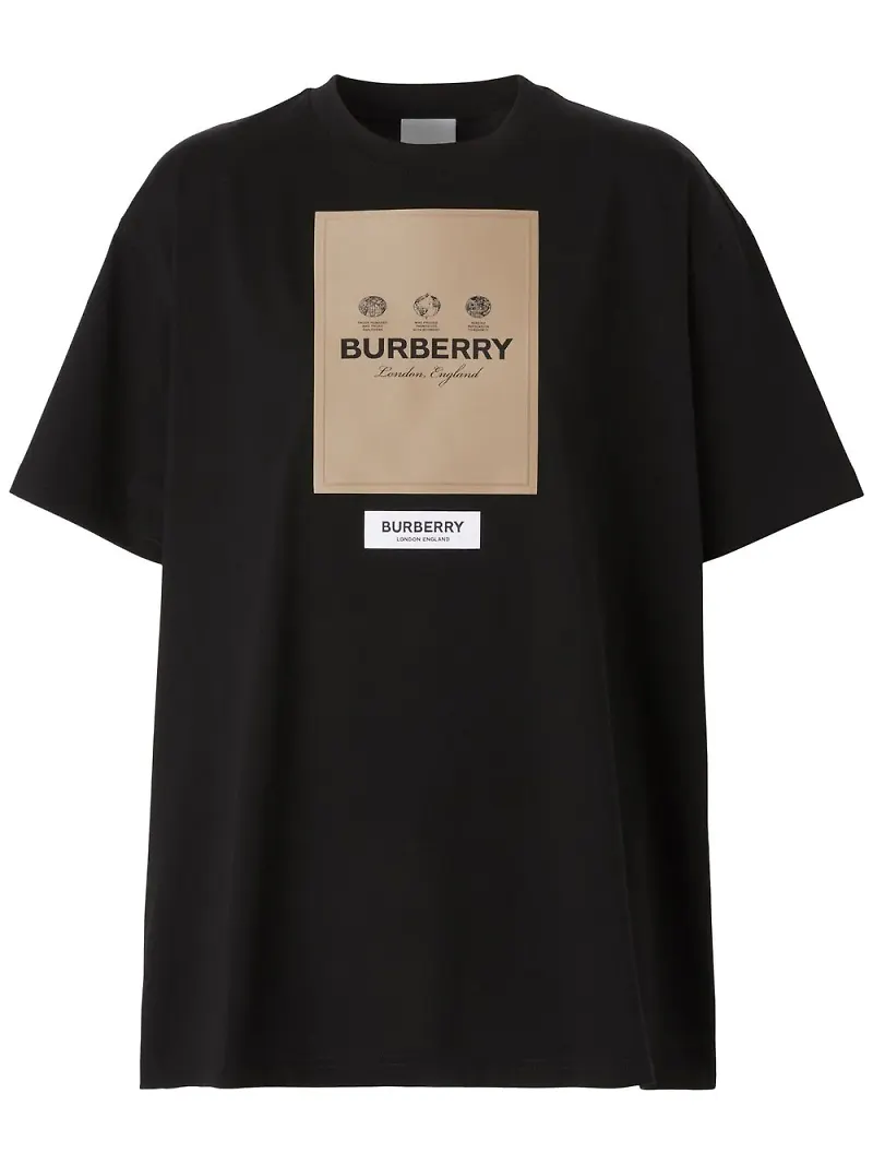 Burberry t-shirt med märke - Svart