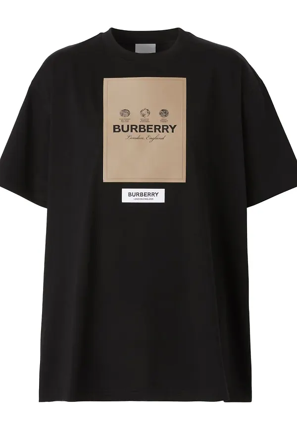 Burberry t-shirt med märke - Svart