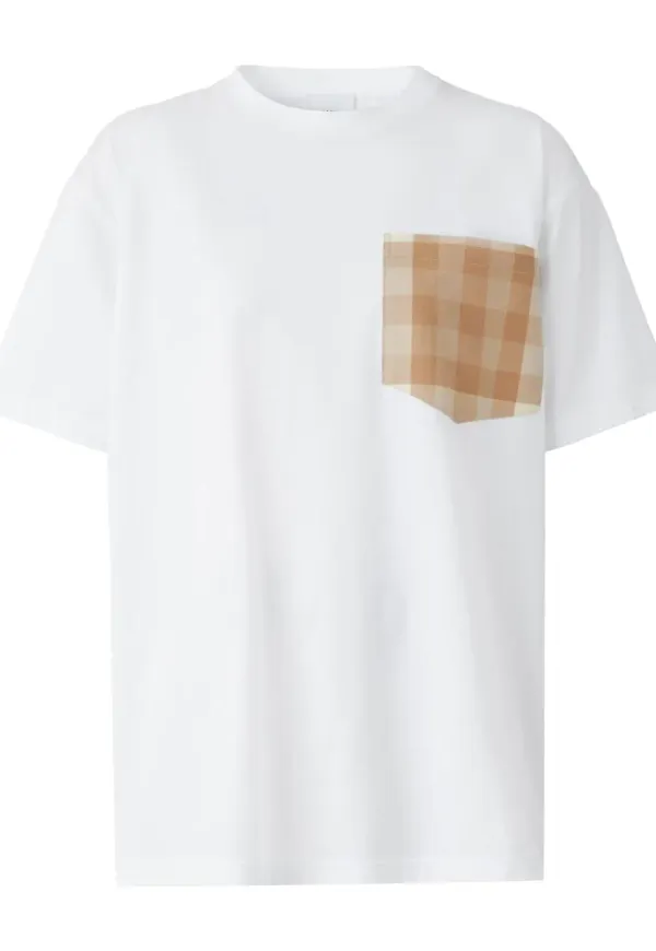 Burberry t-shirt med påsydd ficka - Vit