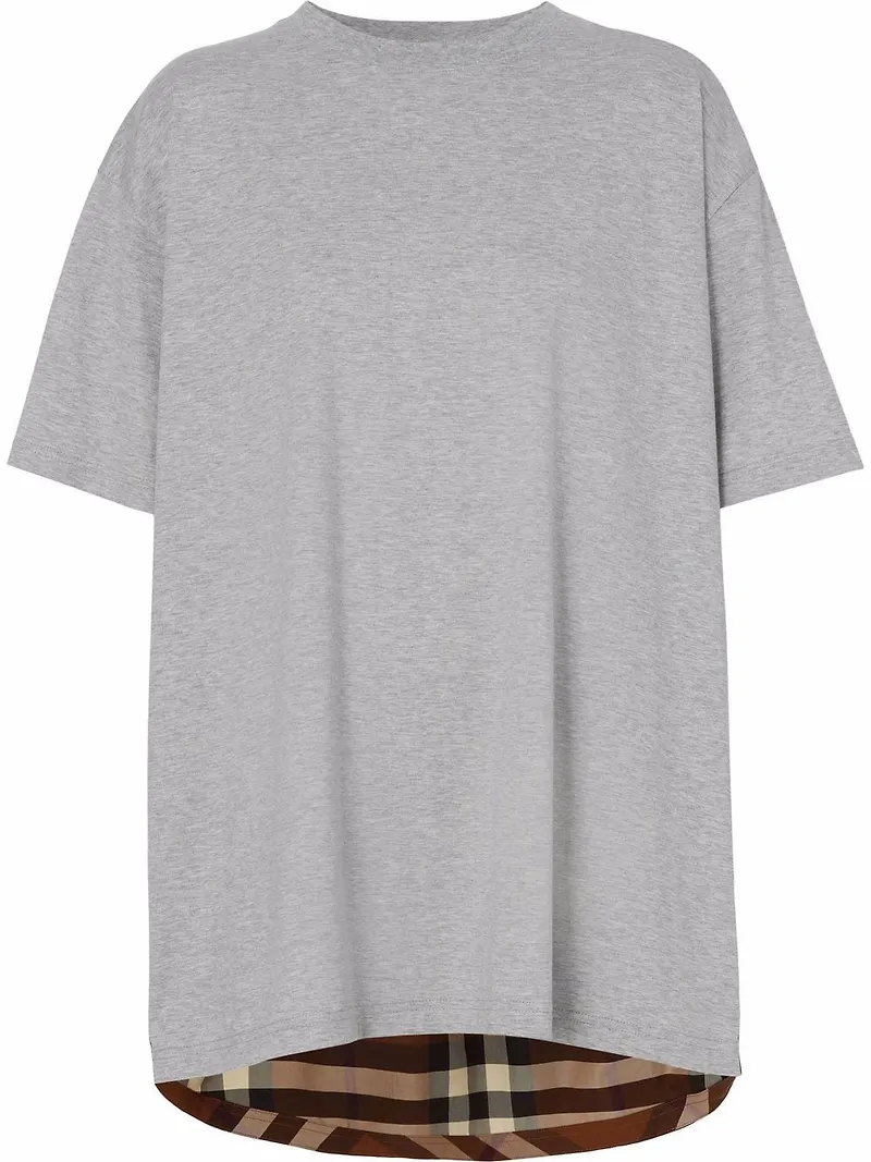 Burberry t-shirt med rutig panel - Grå