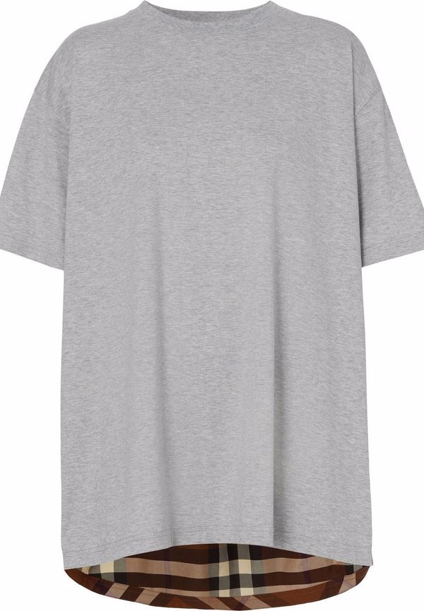 Burberry t-shirt med rutig panel - Grå